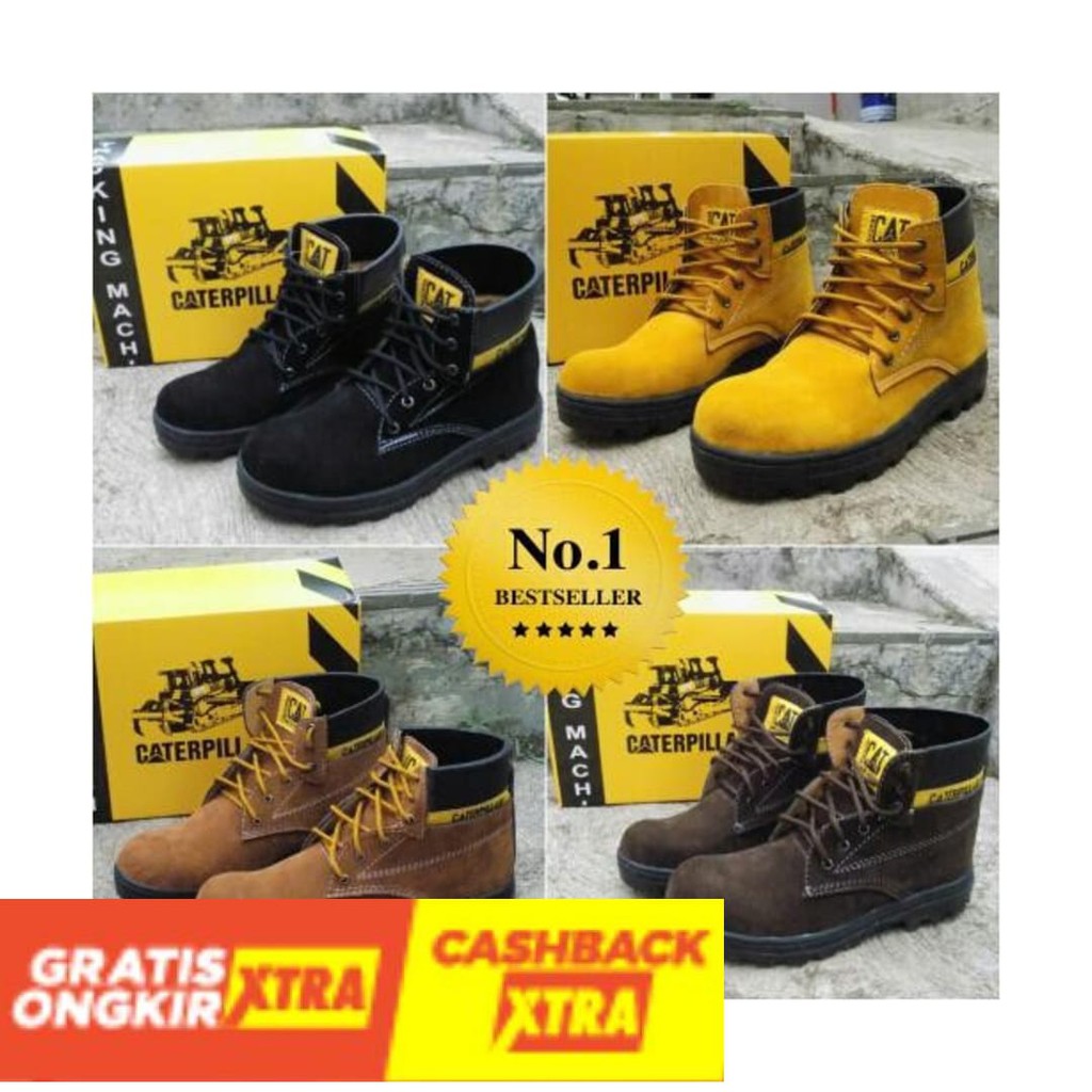 ORIGINAL  - SUPER PROMO sepatu caterpillar boots suede safety shoes best seller termurah