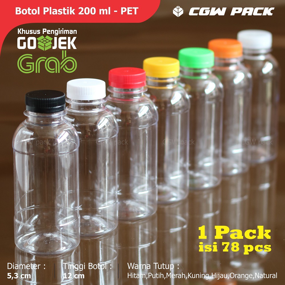 Jual Per Pack Isi 20 Botol Plastik 200 Ml Botol Cabe 200 Ml Short Neck Khusus Gojekgrab 0777