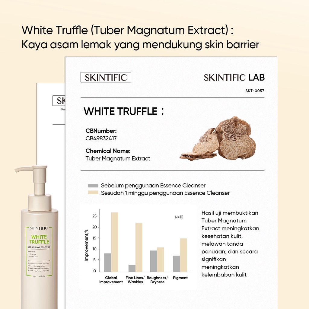 SKINTIFIC White Truffle Cleansing Essence Cleanser Serum Nourish and Protect Skin Barrier 80ml Moisturizer