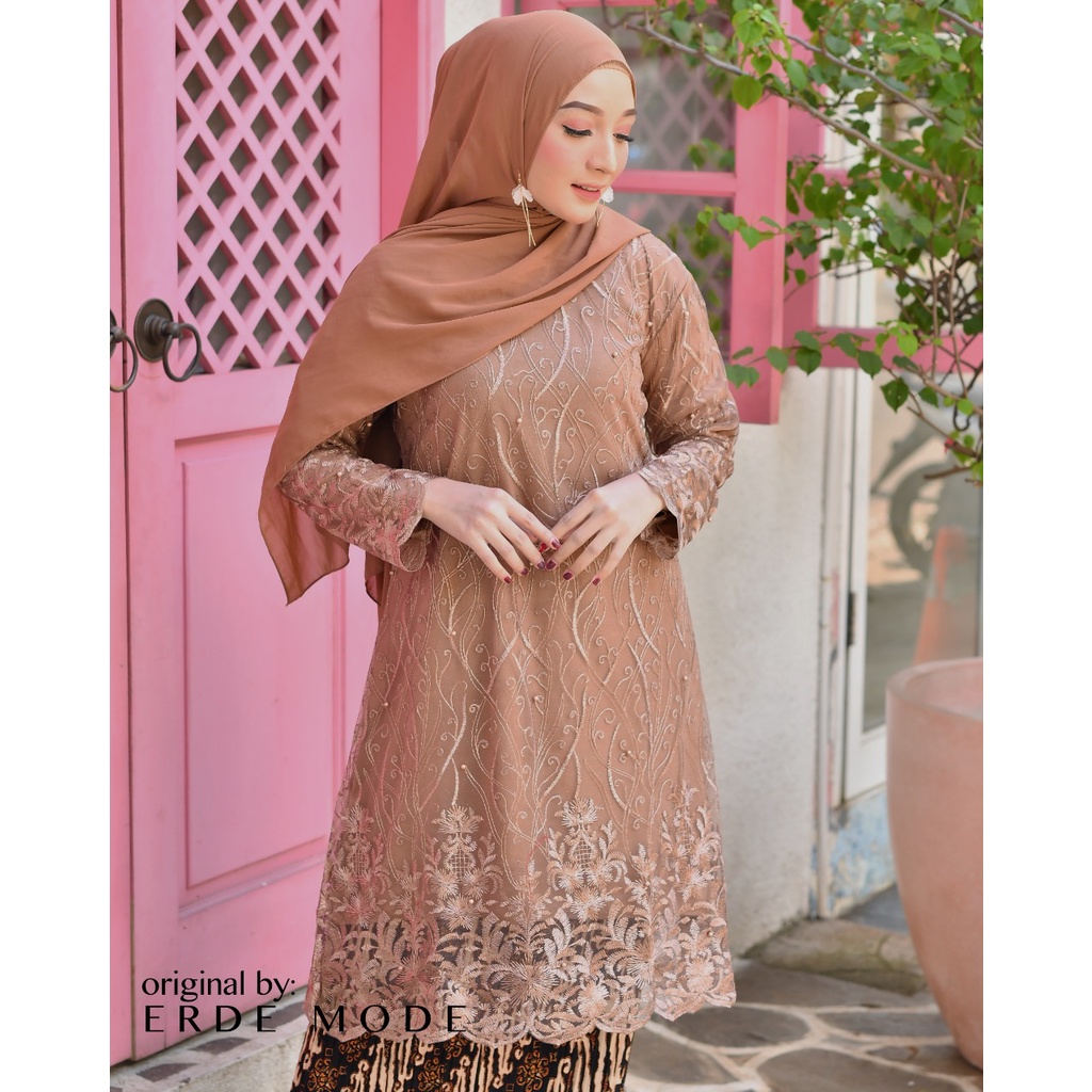 SET TUNIK TULLLE MODERN / KEBAYA TUNIK / BAJU PESTA WANITA / ATASAN BRUKAT / EM