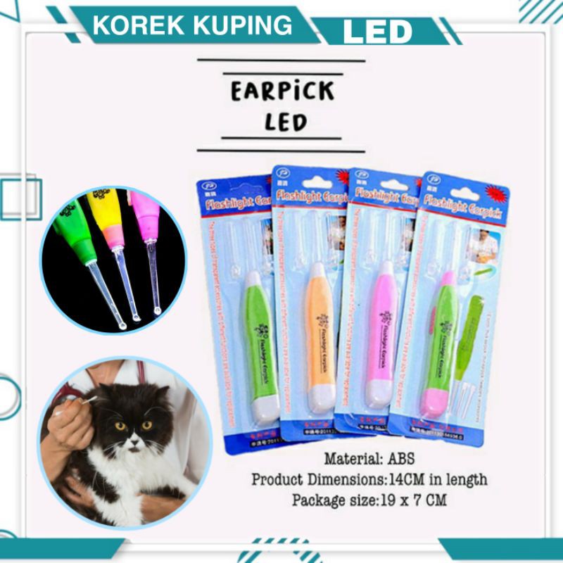 KOREK KUPING LED  PEMBERSIH TELINGA KUCING ANJING KELINCI DAN HEWAN KESAYANGAN ANDA