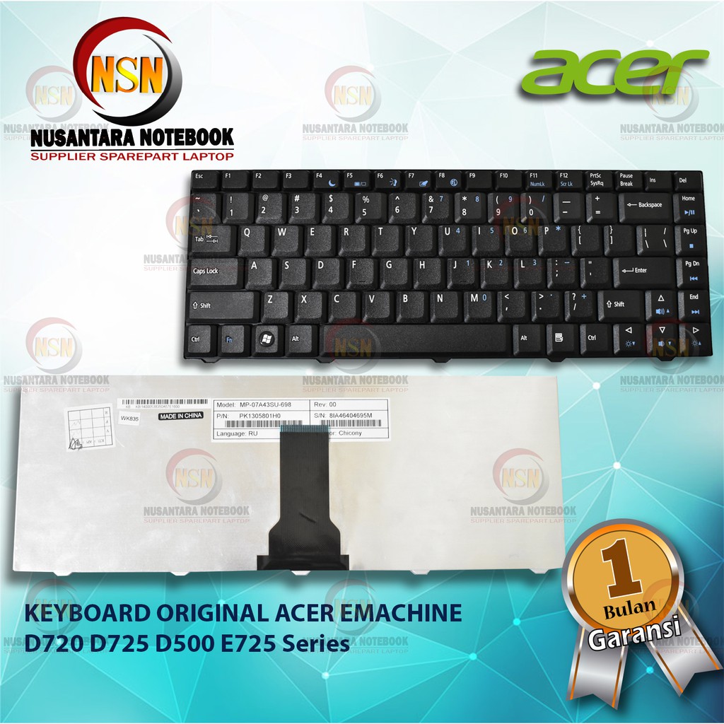 Keyboard Original Acer Emachine D720 D725 D500 E725 Series