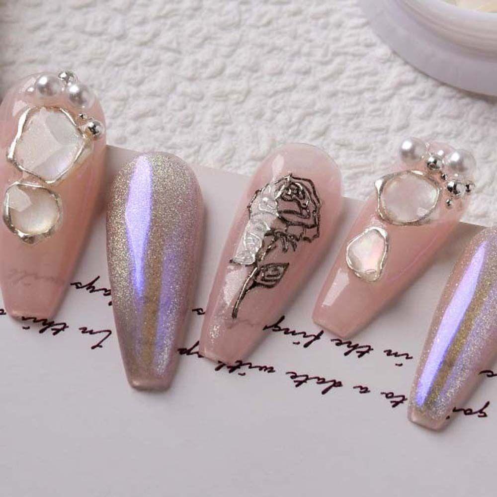 Mxbeauty Abalone Nail Art Dekorasi Manicure Aksesoris Shiny Abalone Shell Nail Spangles Tips Perhiasan Kuku Hiasan Kuku Shell