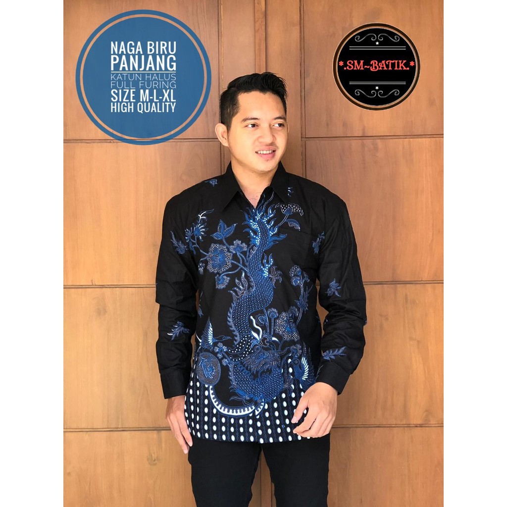 NAGA BIRU / BATIK PRIA LENGAN PANJANG / by SM-BATIK / 10.3