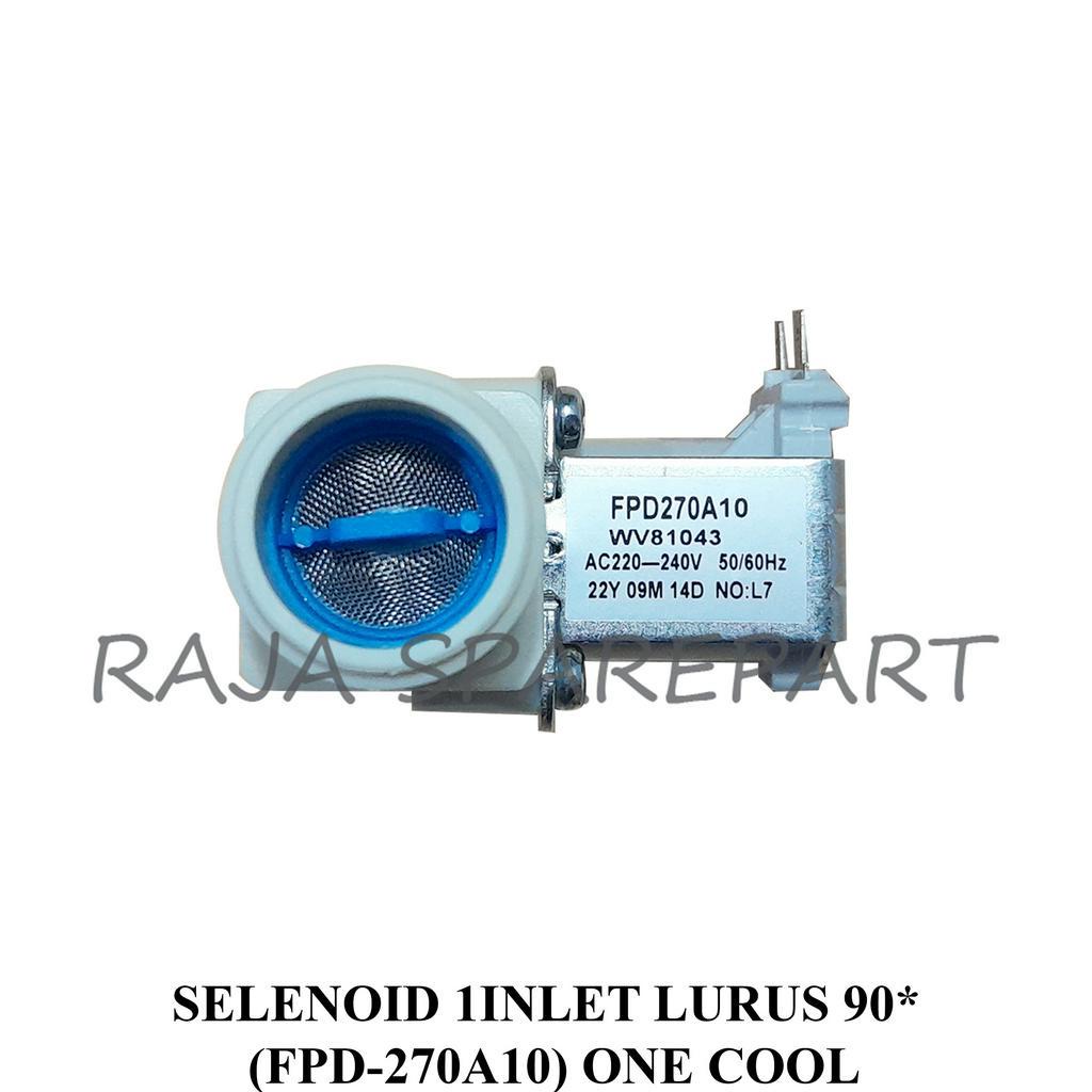 Selenoid / Water Inlet Mesin Cuci INLET SINGLE LURUS SOKET KECIL 90° (Merk ONECOOL)