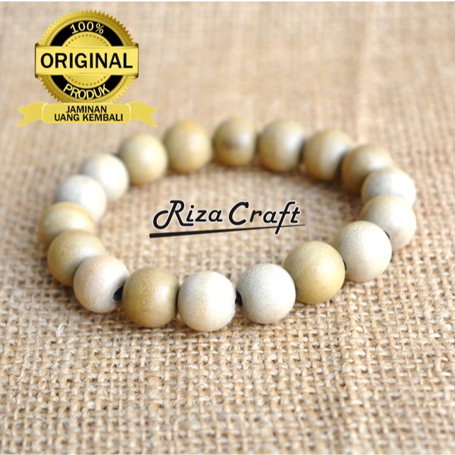 Gelang Kayu Dewandaru ASLI Original ukuran Besar 8 12 mm Etnik Unik untuk Pria by Riza Craft