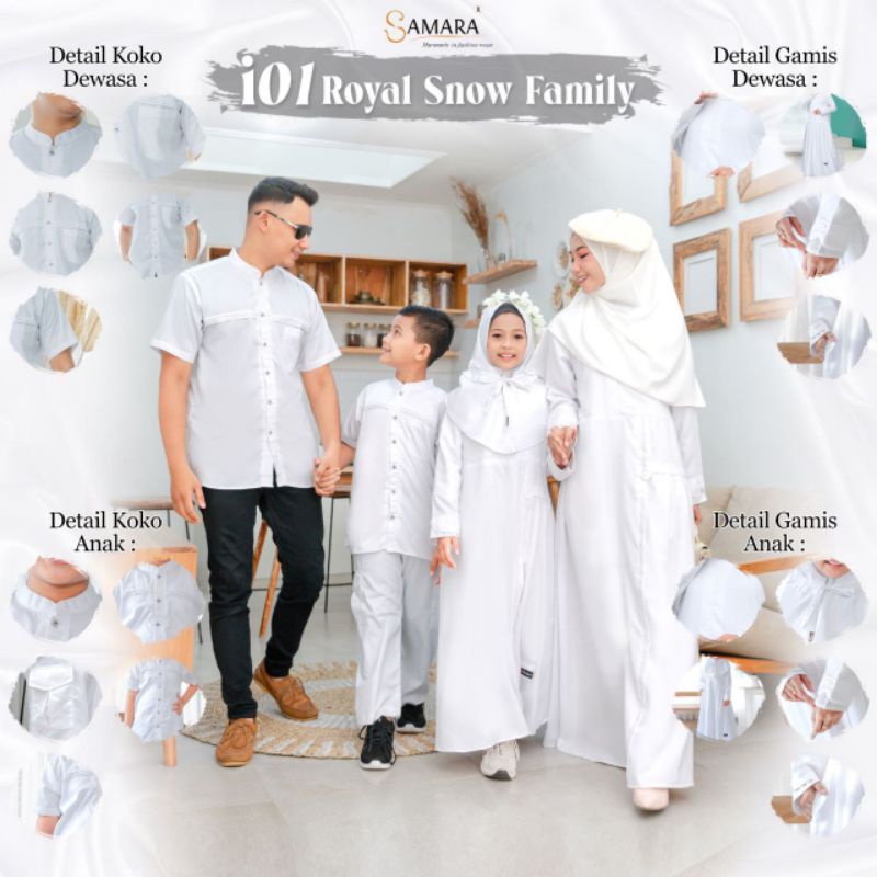 sarimbit samara terbaru i01 putih/ Busana Muslim keluarga/ gamis couple keluarga