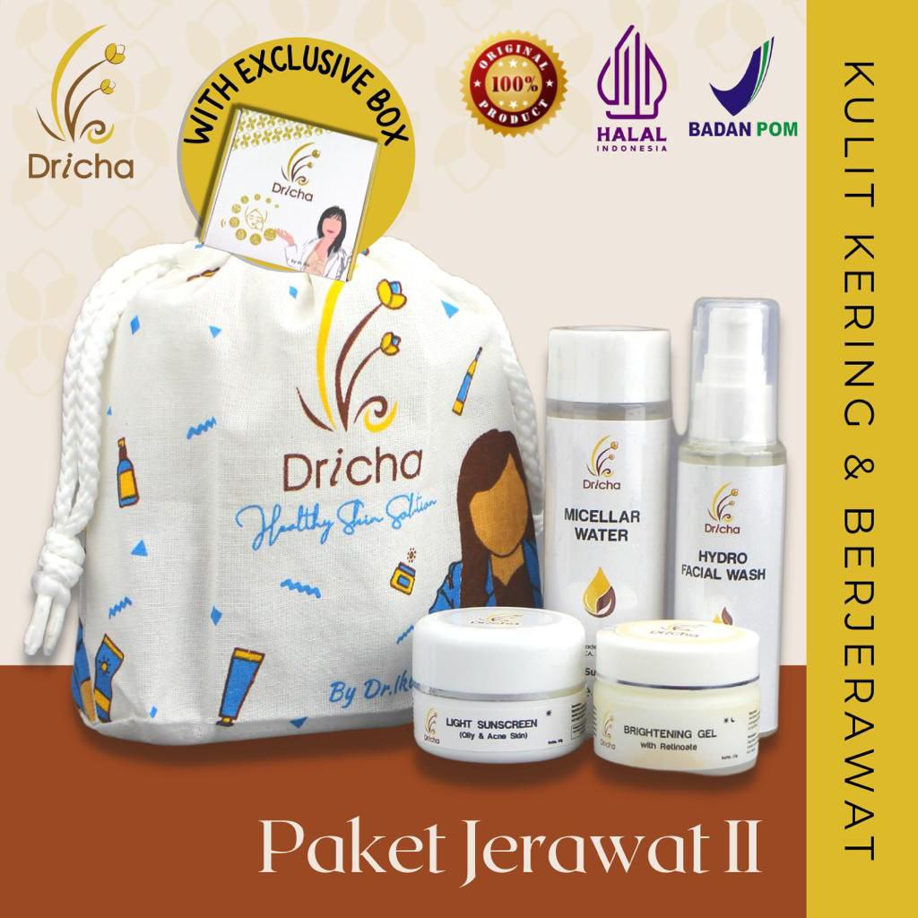 DRICHA Paket Jerawat II/Paket jerawat kulit kering