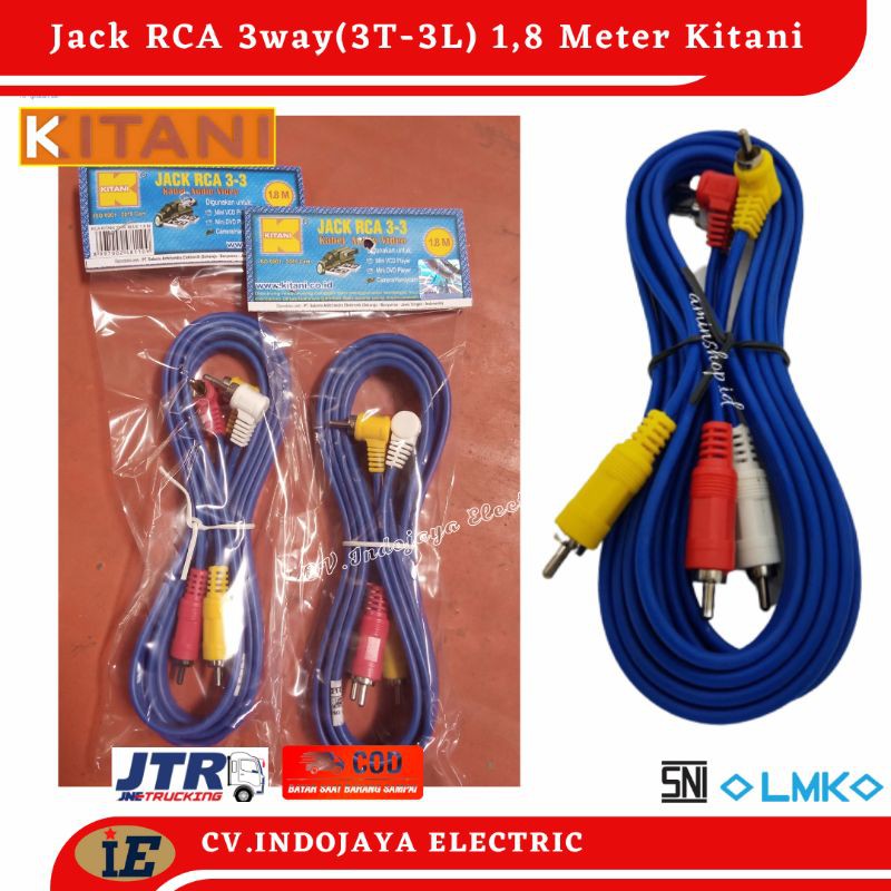 Kabel RCA Audio-Video ( 3 to 3 ) Kitani 1,8 Meter