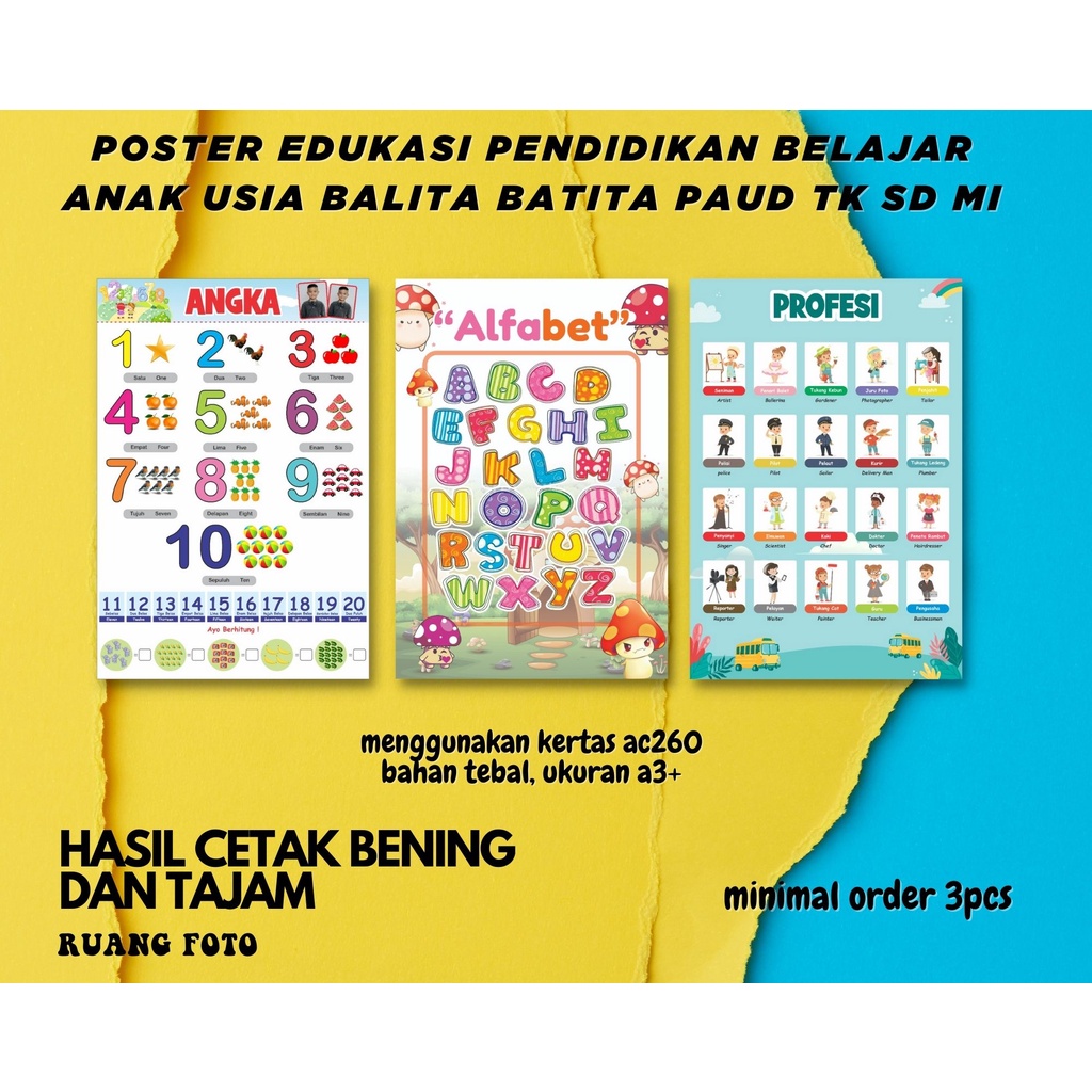 POSTER EDUKASI ANAK PAUD TK SD