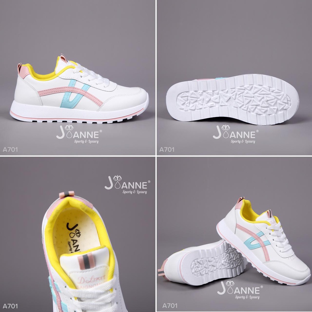 JOANNE Leather Sneakers Shoes #A701 ORIGINAL
