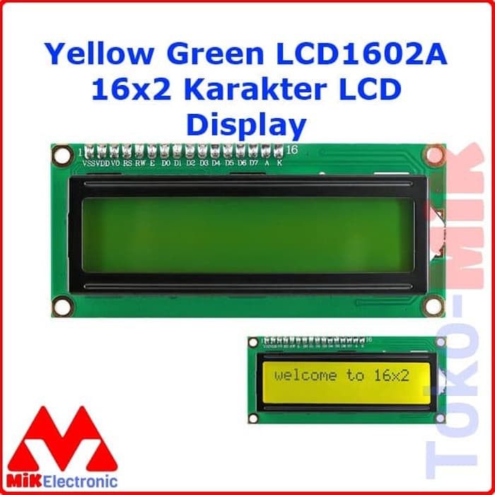 Lcd Display 1602 1602a Background Hijau Hitam 16 Characters 2 Line Shopee Indonesia