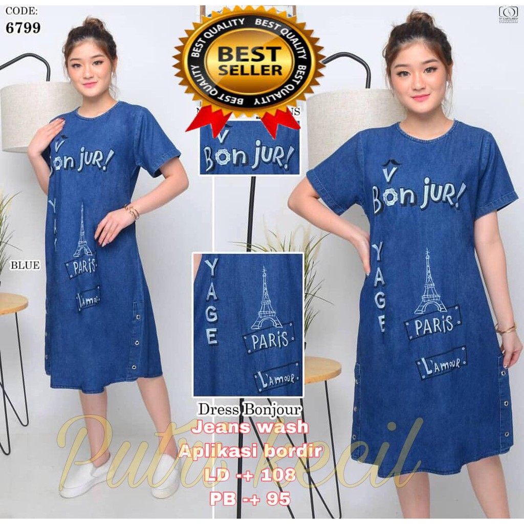 LD 108 BONJUR DRESS MATT JEANS WASH