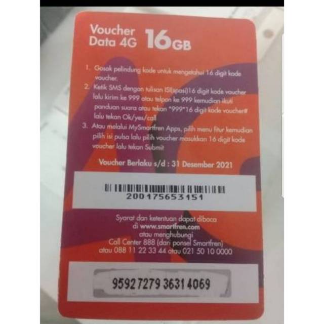 Voucher smartfren 16gb