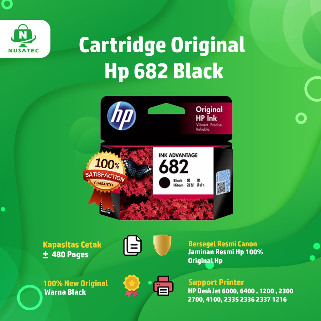 Tinta Catridge Cartridge Printer Hp 682 Deskjet 2336 Black Original