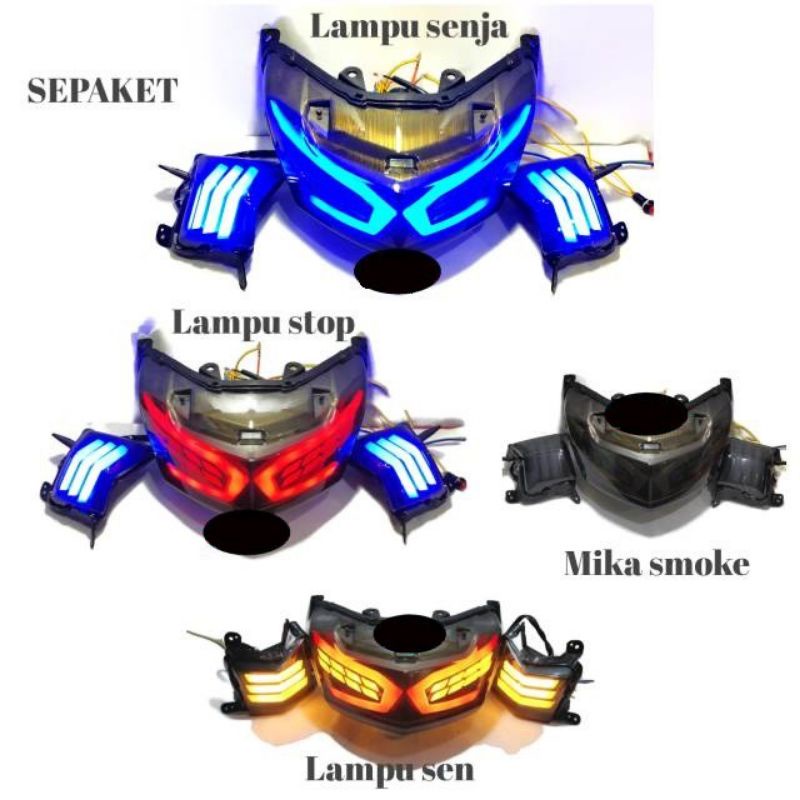 Lampu Stop Nmax Led Dan Sen Nmax Old Lama Model Lexus Running Senja Biru DanSenja Merah