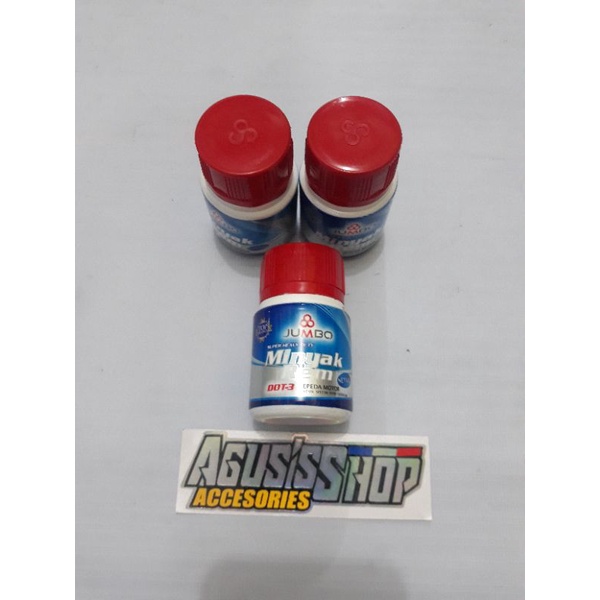 MINYAK REM JUMBO DOT 3 UNIVERSAL BUAT SEMUA MOTOR WARNA MINYAK ASLI MERAH !!!