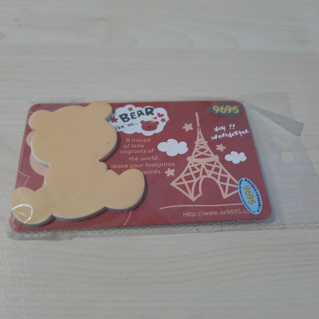 

Sticky Notes/ Pembatas Buku Bear Beruang 1 Set Isi 20 Pcs (6,5 cm x 6,5 cm)