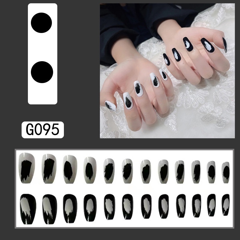 3D Kuku Palsu 24pcs/(FREE LEM)Set DIY Instant Nail Art Fake Nails Bridal Wedding Akrilik/24 pcs Kuku Palsu 3D / Stiker Kuku Palsu / Kuku Palsu Premium With Box/ Pemoles Kuku-G095