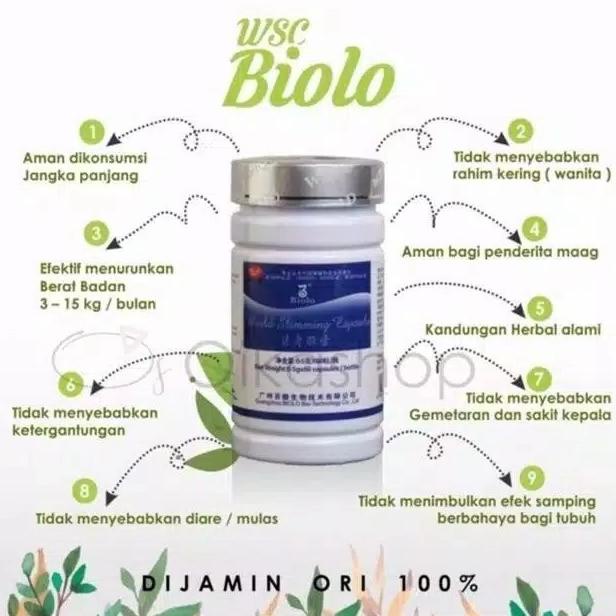 

BAYAR DITEMPAT WSC Biolo Import Original 100 % Herbal - Obat Pelangsing - Diet Alami /OBAT HERBAL ASAM URAT/OBAT HERBAL PELANGSING/OBAT HERBAL KOLESTEROL/OBAT HERBAL DIABETES