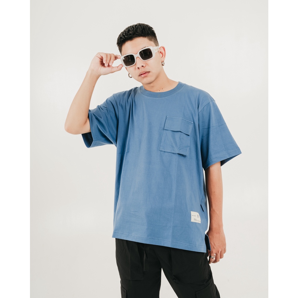 JAVAJONES Oversized Tee Pocket Labuan | Steel Blue | Kaos Pria Wanita