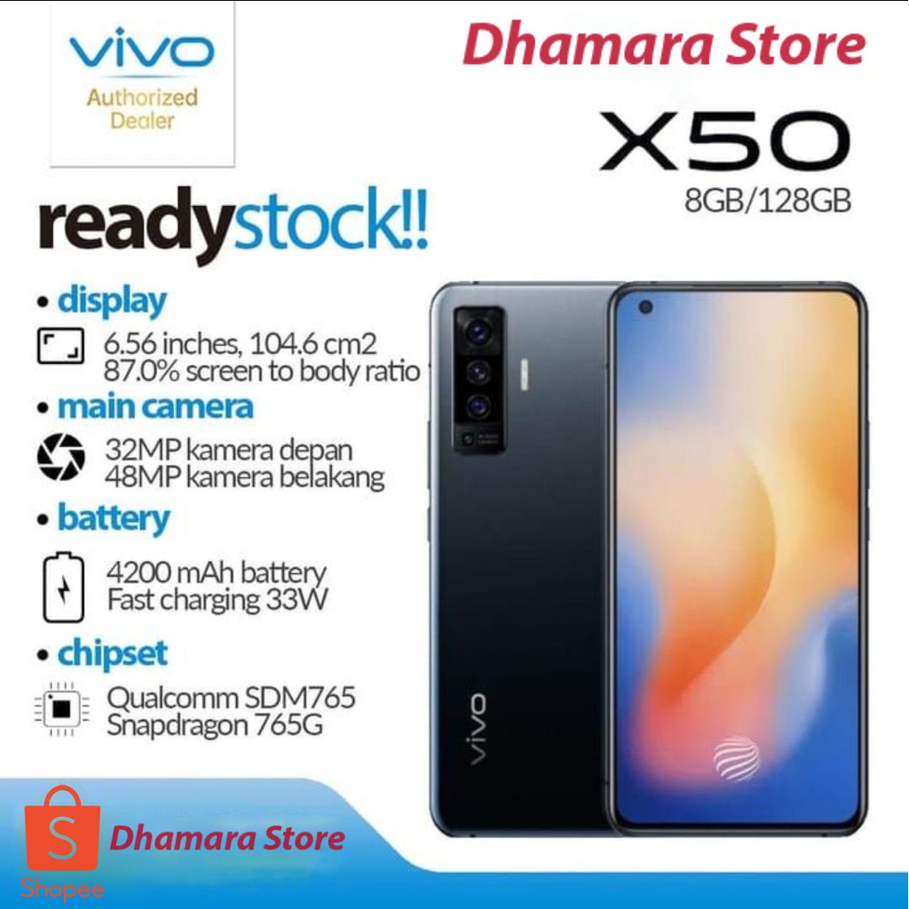Vivo X50 8/128 - Garansi Resmi Vivo Official Store