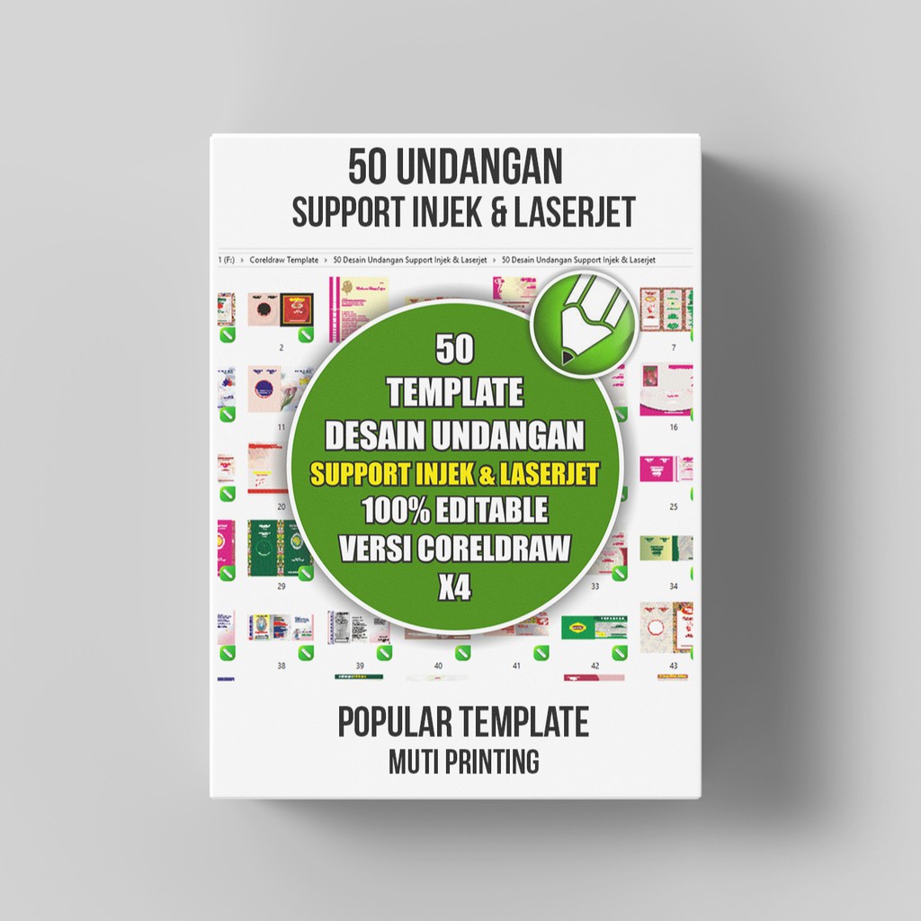 50 Undangan Support Injek &amp; Laserjet Cdr Only - Coreldraw Template