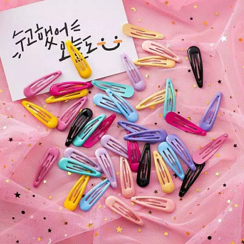 [10PCS] JEPITAN TIPTOP PREMIUM WARNA WARNI // JEPITAN RAMBUT TIPTOP TETESAN AIR RAINBOW