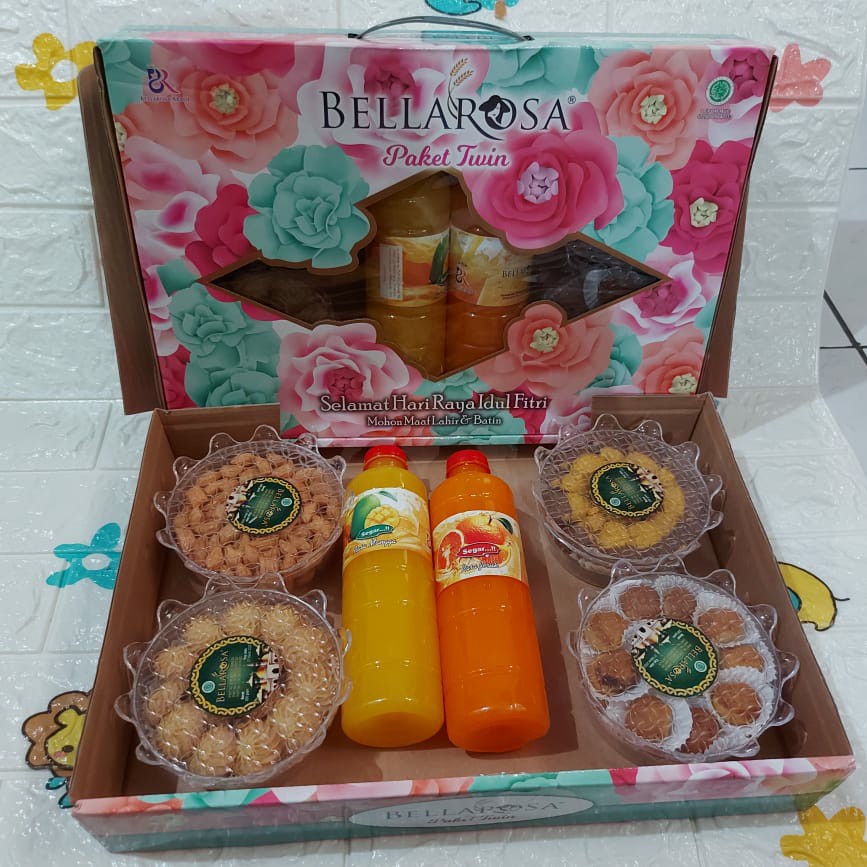 

PAKET KUE BELLAROSA TWIN KUE LEBARAN ISI 4 KUE DAN SIRUP TERMURAH