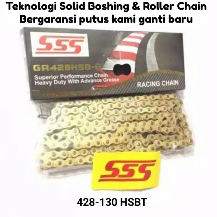 Rantai Rantai Motor Gold 520-130,140L SB,HSB,HSBT Original - Sss428-140HSBT GL er6 ninja250 tiger ni