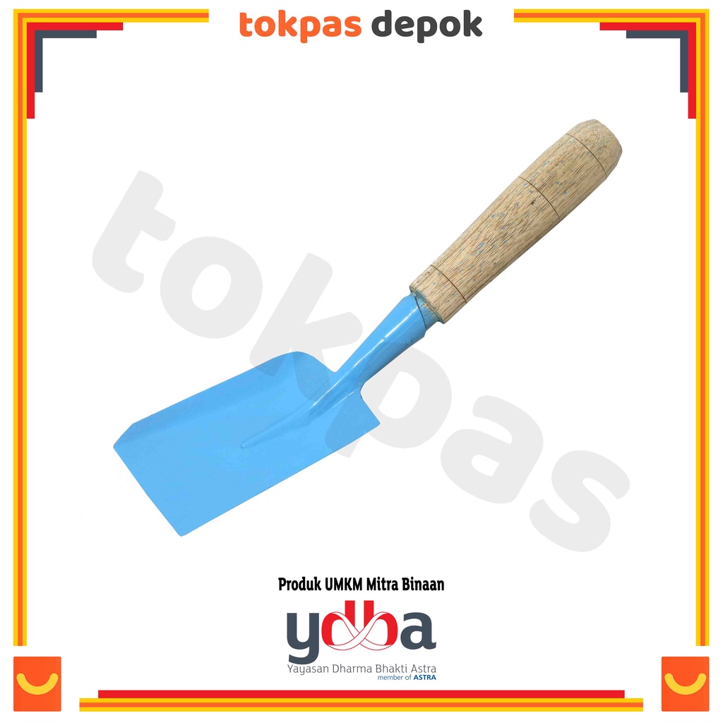Sekop Mini Tanaman Alat Gali Tanah Taman  Ujung Rata Gagang Kayu Alat Berkebun Gardening KP-003