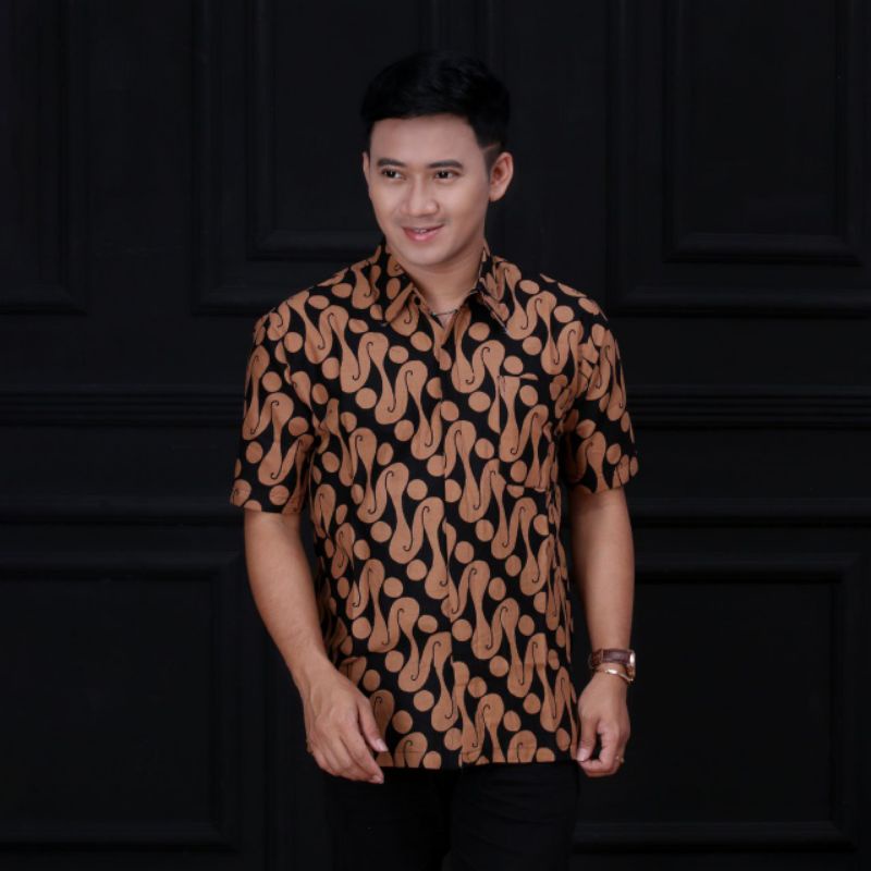 M, L, XL, XXL HEM BATIK PRIA LENGAN PENDEK BATIK ORIGINAL