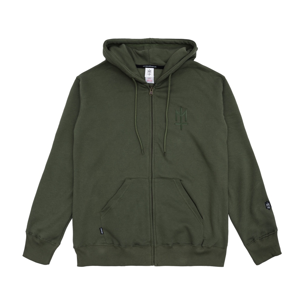 MATERNAL DISASTER THALGA GREEN ARMY ZIPPER HOODIE