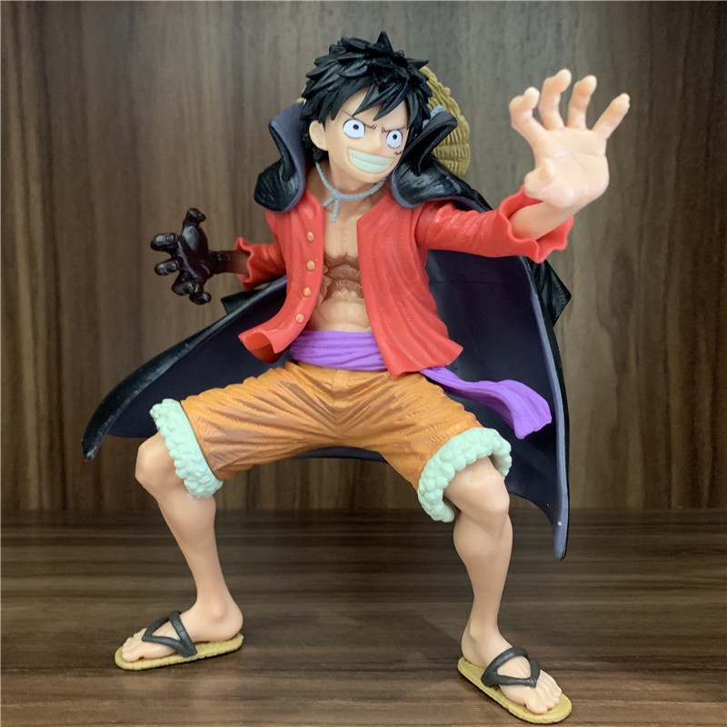 Mainan Action Figure One Piece Monkey D Luffy Ghost Island Battle Suit Wano Country Koa Art King Bahan Pvc 20cm