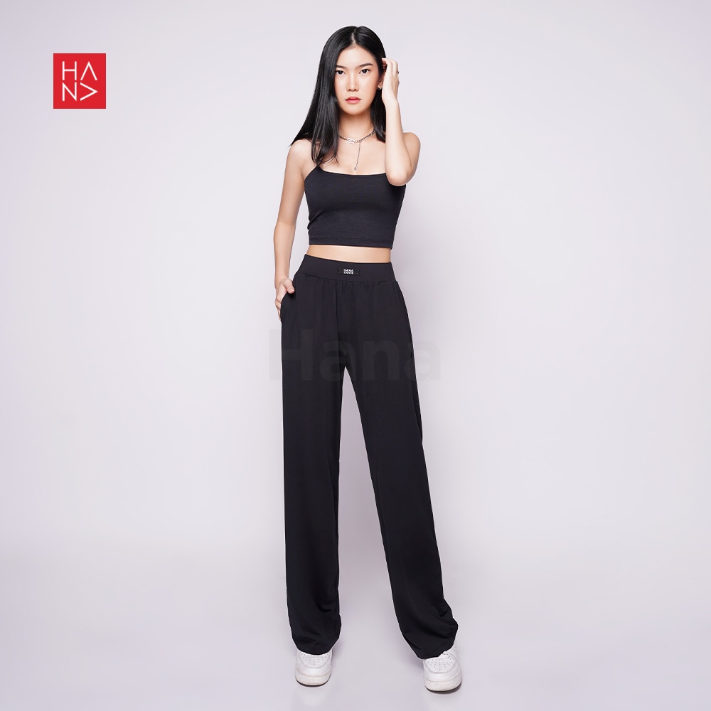 Hana Fashion - Julie Badge Loose Pants Celana Panjang - LP135