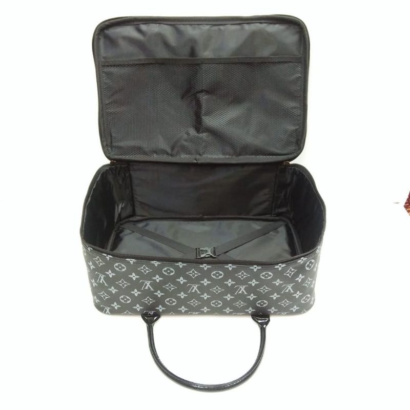 TRAVEL BAG JUMBO PREMIUM TAS KOPER WANITA LV BUNGA HITAM