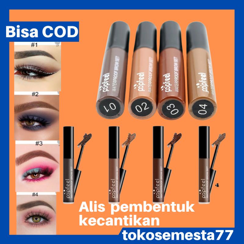 Popfeel Eyebrow Import korea Gell Maskara Mascara Pensil Pencil Alis waterproof Anti Air Murah