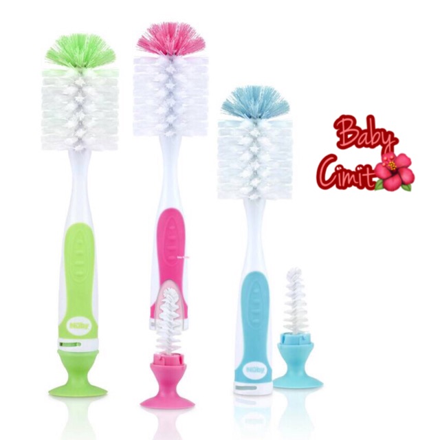 Nuby Bottle & Nipple Brush with Suction Bottom