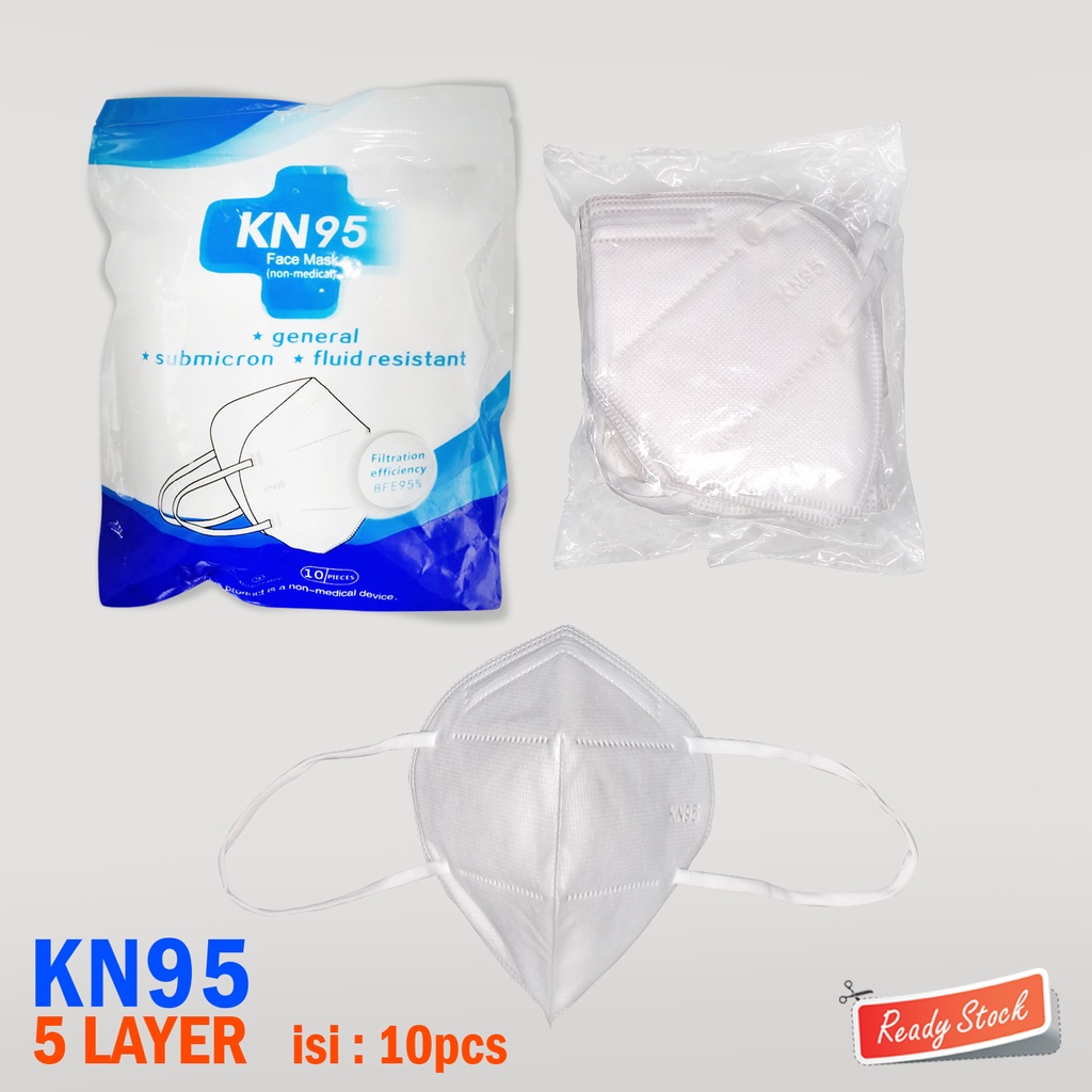 Disposable Mask KN95 10pcs/pack Masker KN95 5ply 5 layer isi 10 pcs Masker KN 95 5 ply Mask K N95