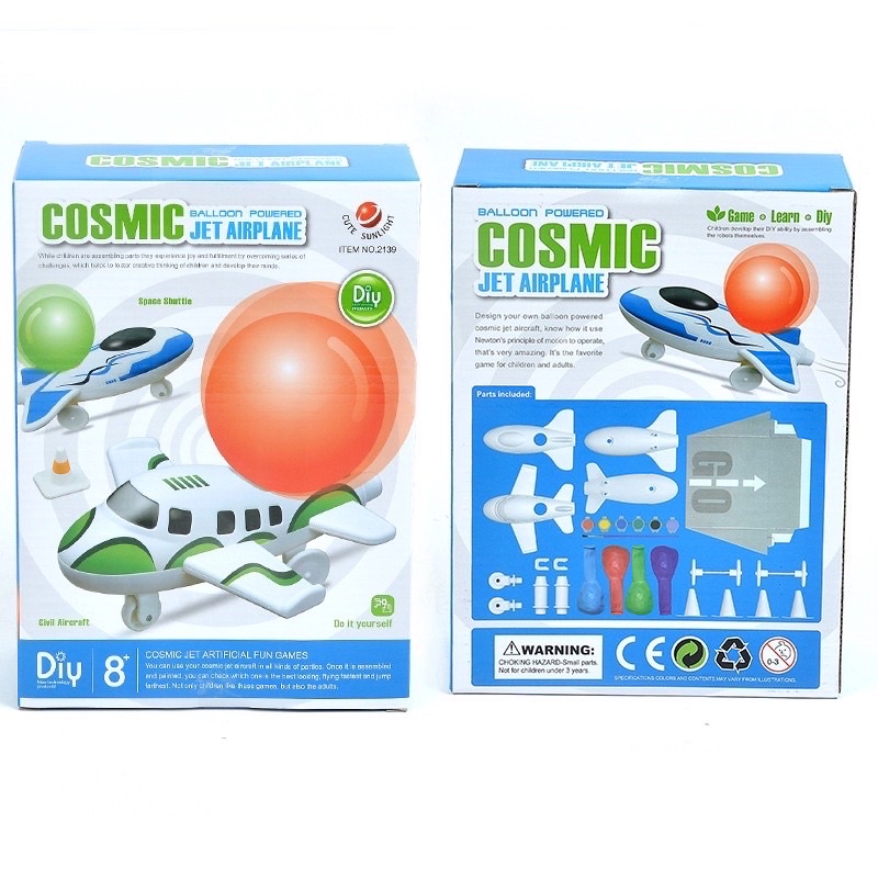 diy balloon power cosmic airplane children science project