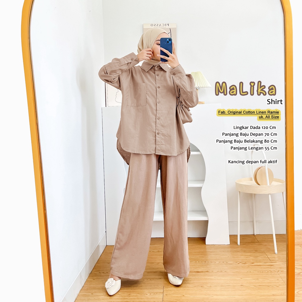 Mocca Shirt Katun Linen Rami Kemeja Jumbo Cotton Rami