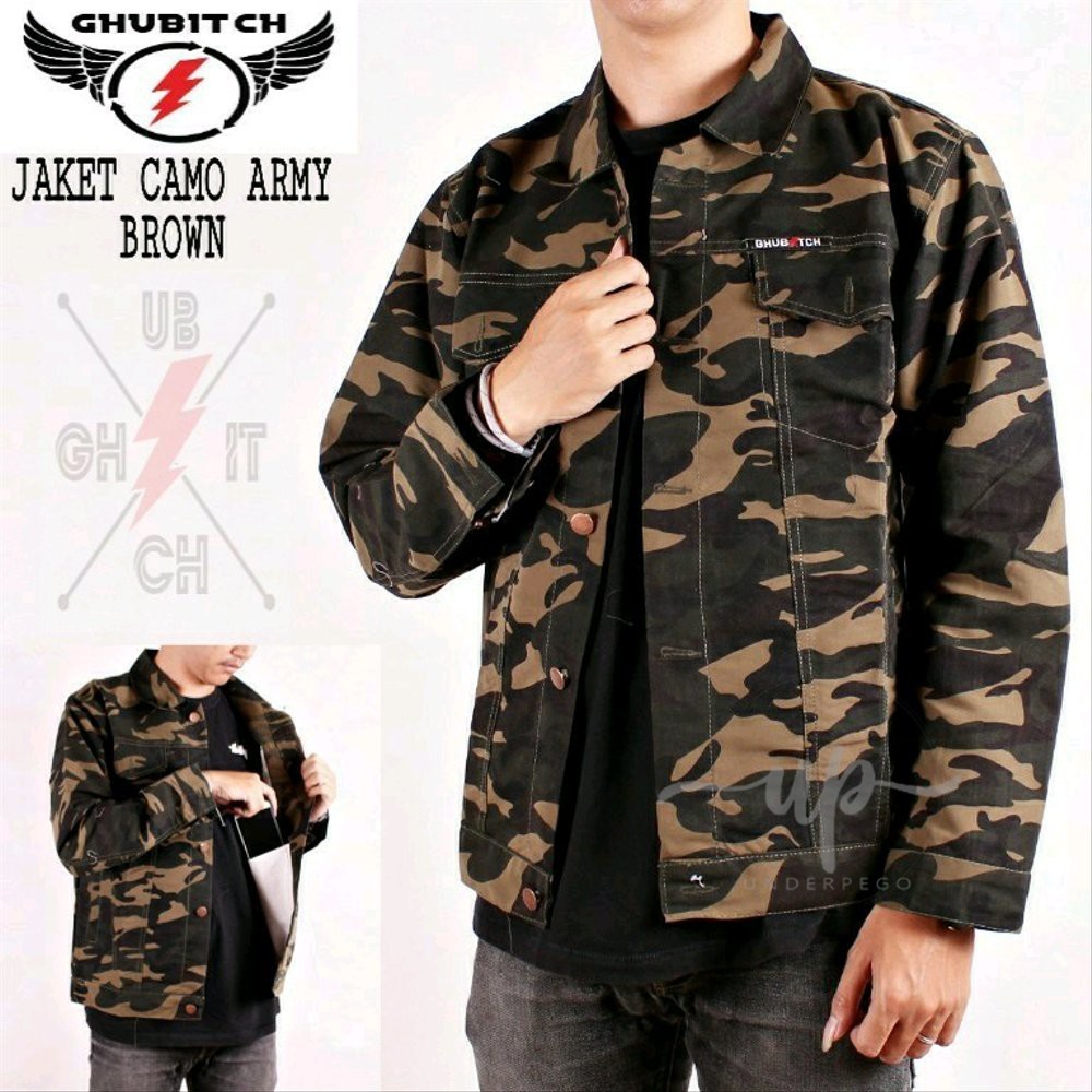 UNDERPEGO JAKET PRIA SEMI PARKA TRUCKER PARKA CANVAS CAMO / ARMY PREMIUM ORIGINAL / TERLARIS