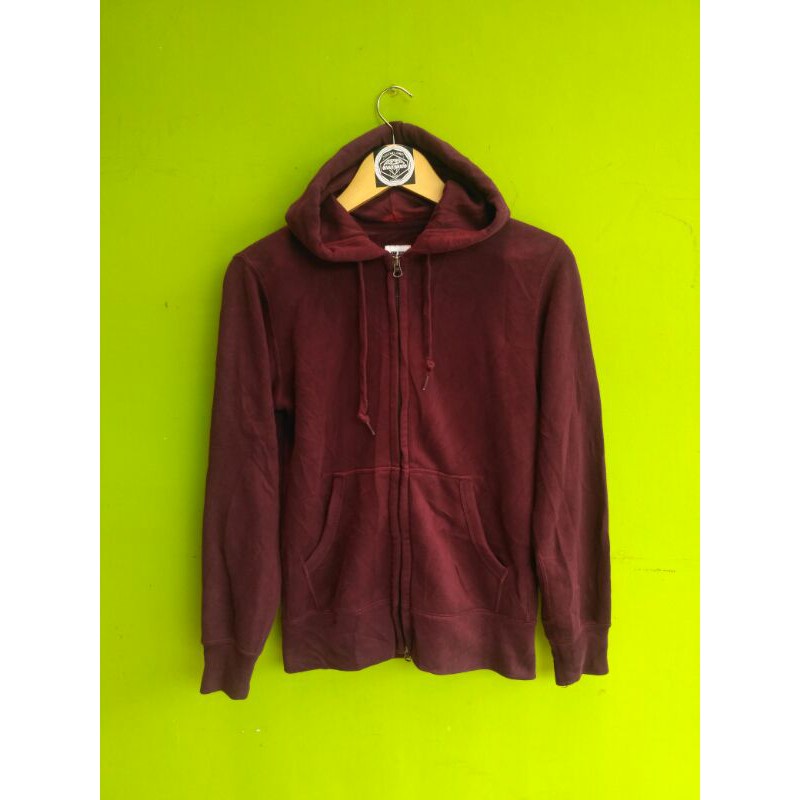 sweater Zipper Hoodie Uniqlo maroon Size S second brand