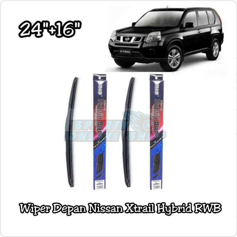 Wiper Depan Nissan Xtrail 24&quot;+16&quot; Hybrid Merk Rwb