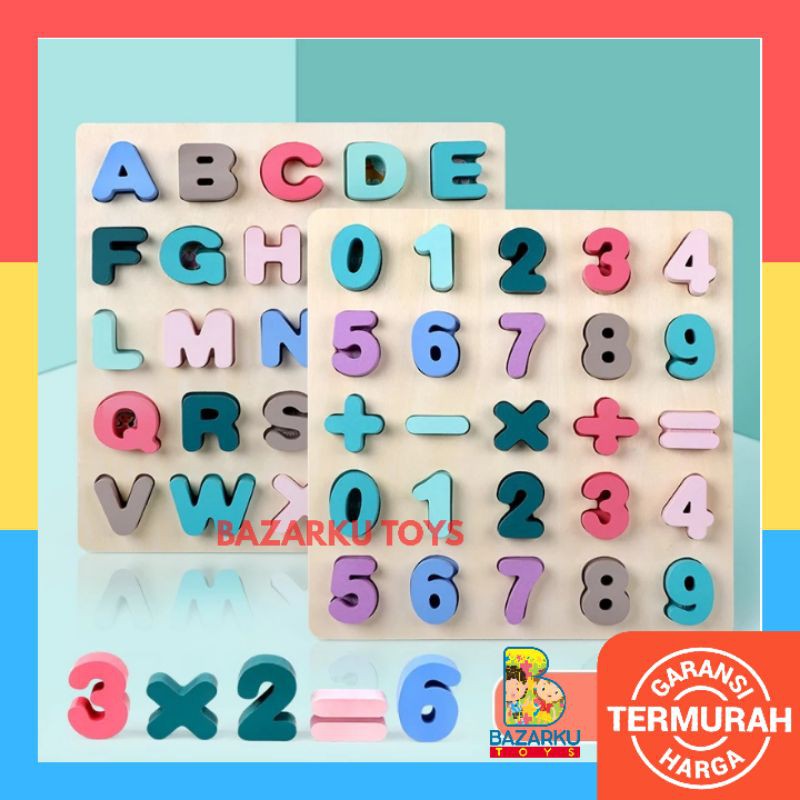 Ohye Chunky Puzzle Pastel Wooden Puzzle Anak Puzzle Kayu Jigsaw Puzzle 3D Mainan Edukasi 162-29