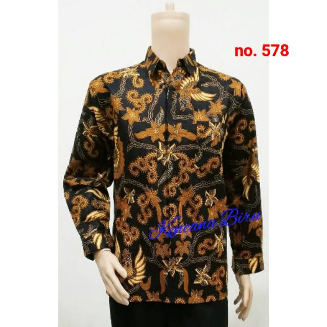 578 kemeja batik M-XXL,hem pria lengan panjang big size