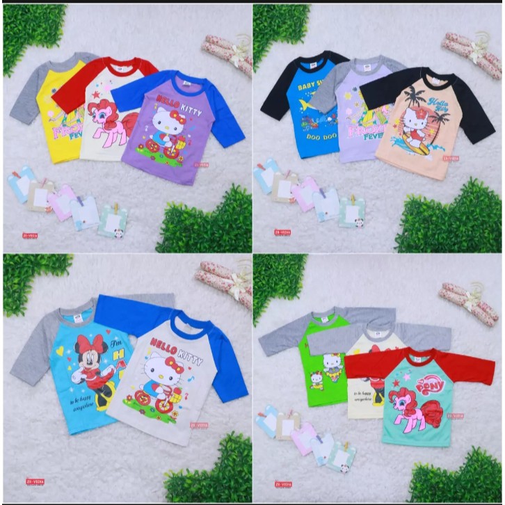 KAOS ANAK PEREMPUAN TERLARIS MOTIF DAN WARNA RANDOM