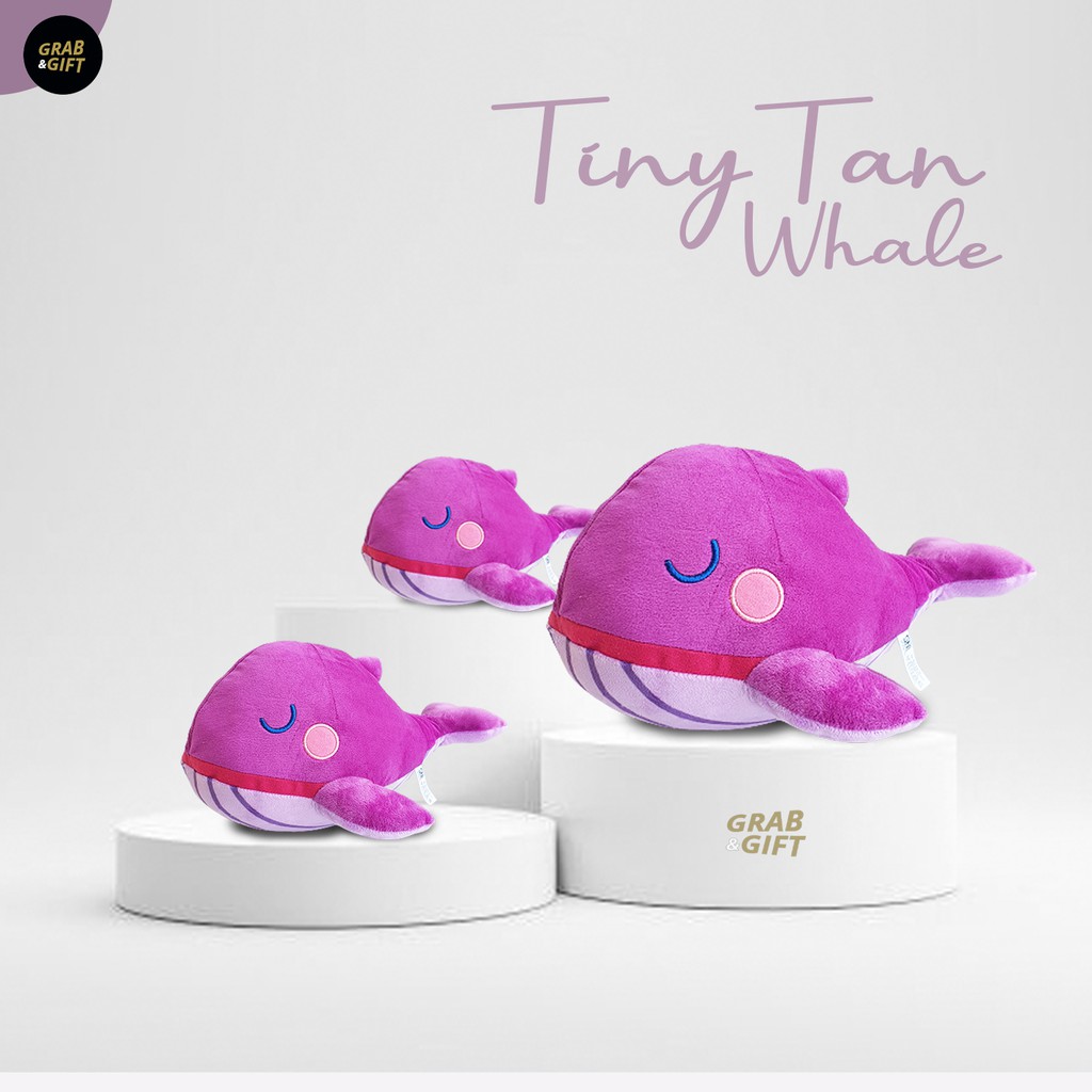 Boneka Tiny Tan Whale Paus Ungu BTS BT21