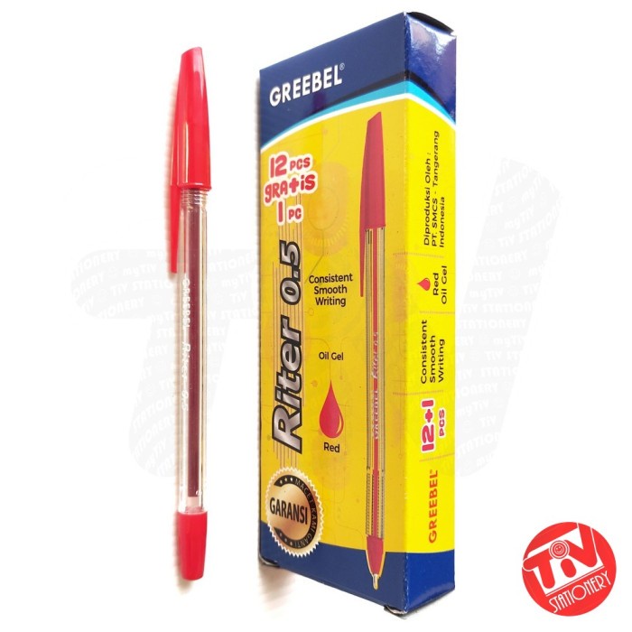 

Trendi Pulpen Greebel Riter 0.5 Mm (1 Pack = 12+1 Pcs) Diskon
