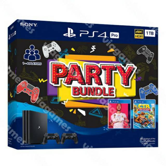 PS4 PRO 1TB Party Bundle 2 Games - 2 Controller Stik